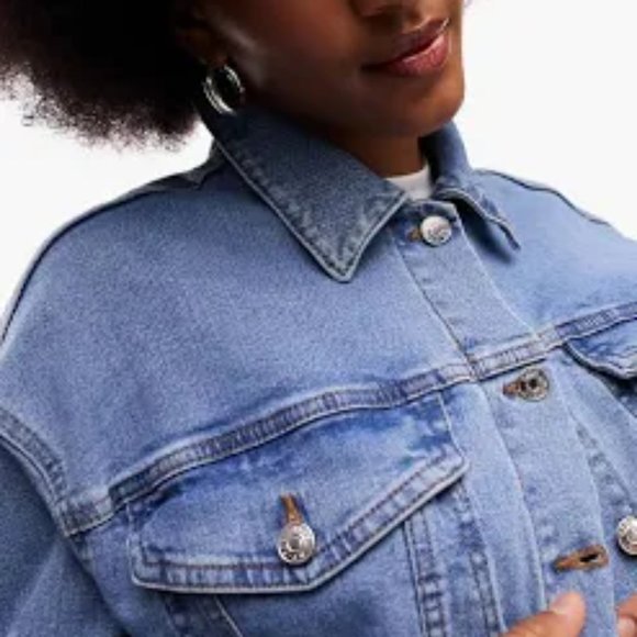 ASOS DESIGN Tall Midwash blue Denim Jacket / NWT /L (12-14) - Picture 3 of 11